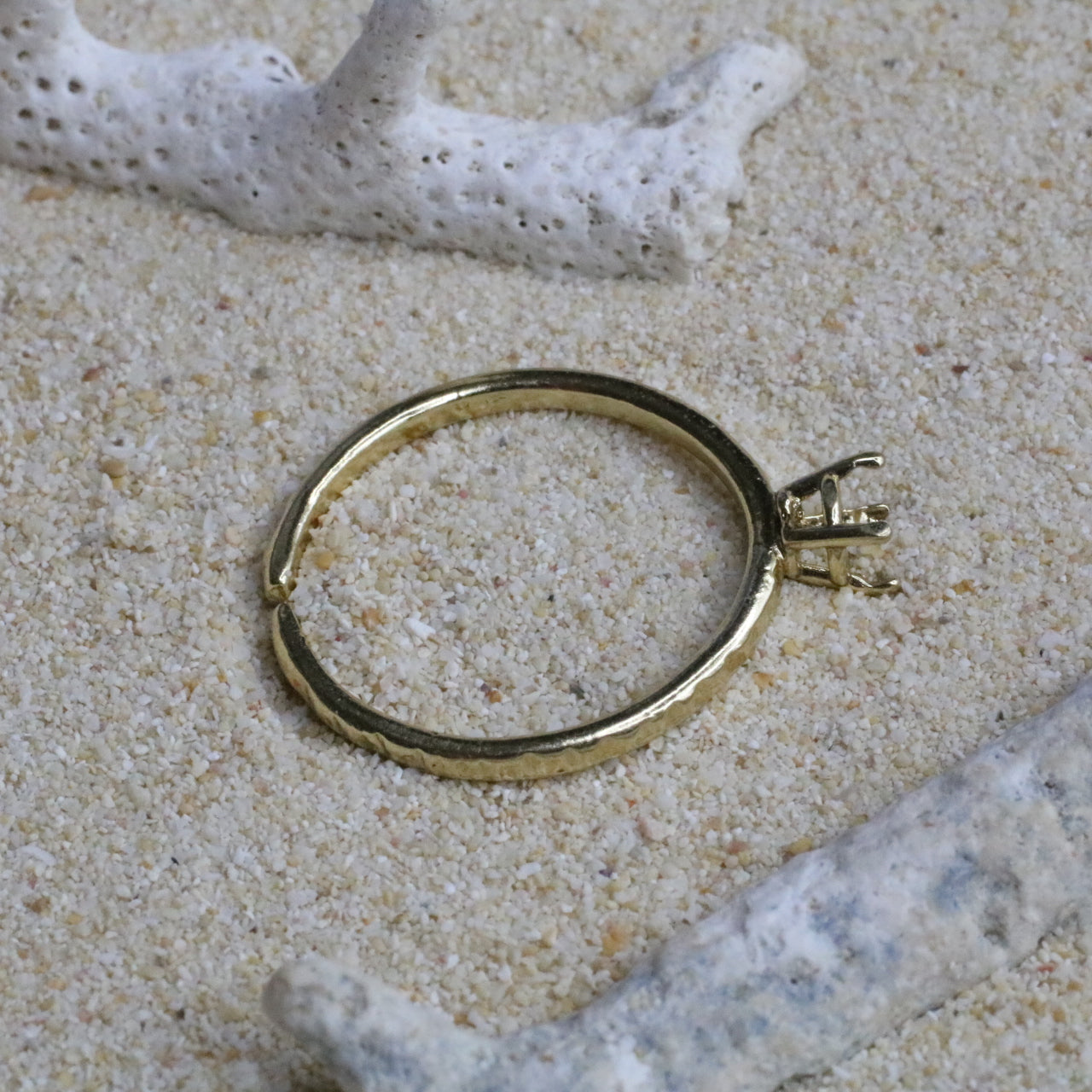 4mm 指輪の空枠 真鍮 ゴールド リング 石枠 空座 石座 指輪 台座