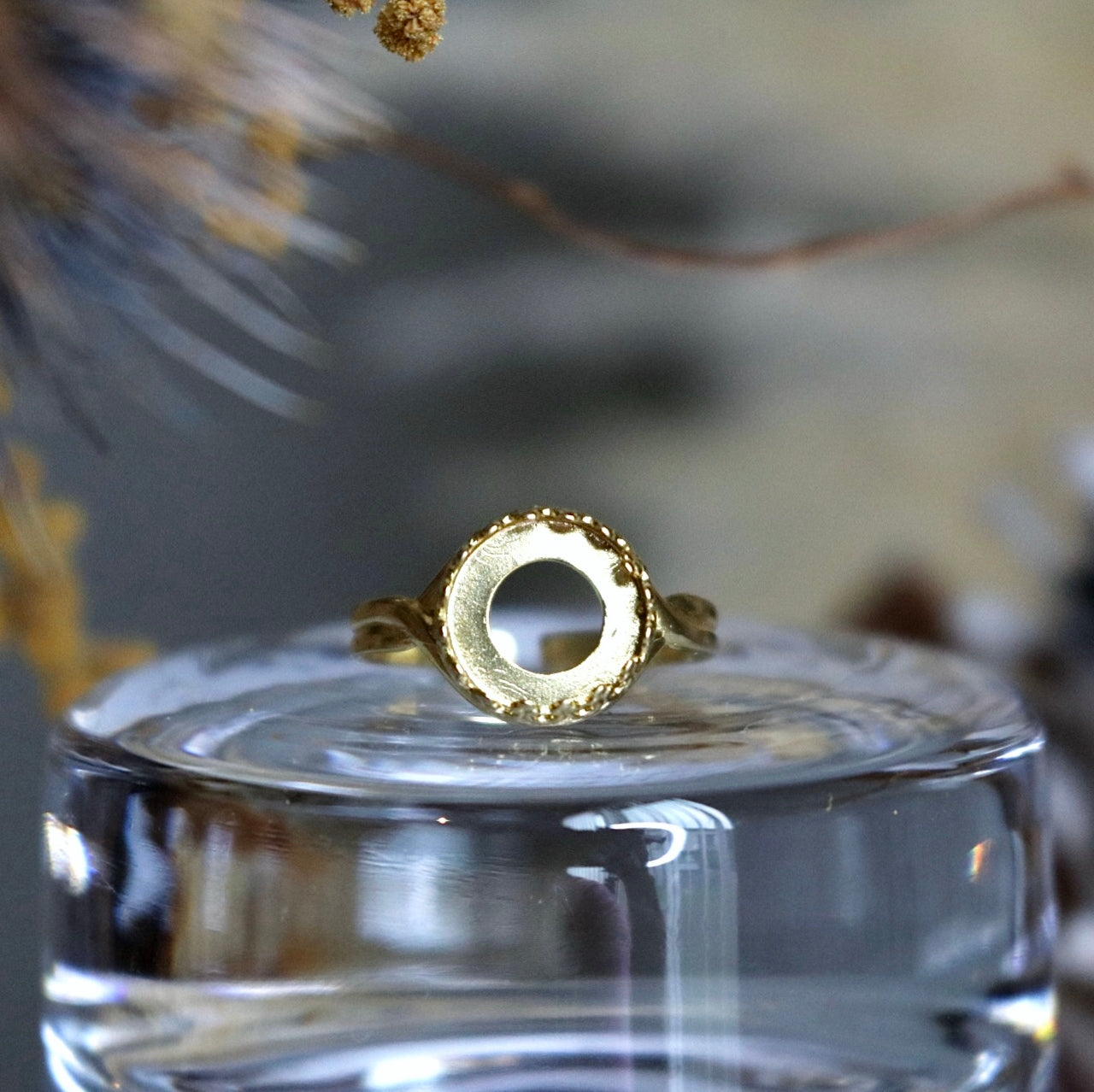ハンドメイド パーツ 指輪空枠 ゴールド カボション用 リング 台座 石枠 空座 石座 指輪 10mm Rinoah Jewels